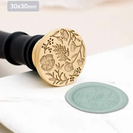 Sello de cera personalizado con diseño floral grabado en metal